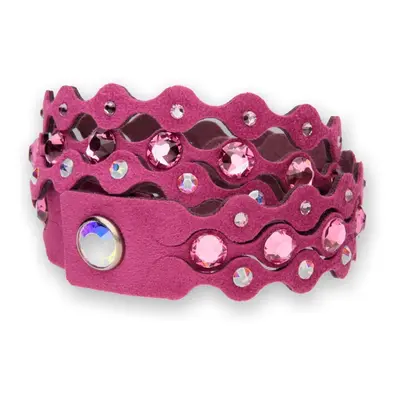 Náramek se Swarovski Elements krystaly tmavě růžový Dotty Elegant BLDOT2F1 Rose