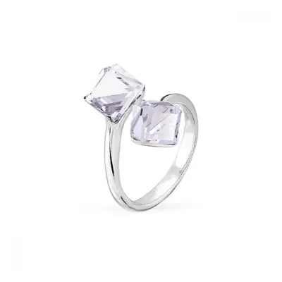 Prsten kostka bílá se Swarovski Elements Cube P48416PC Krystal mm