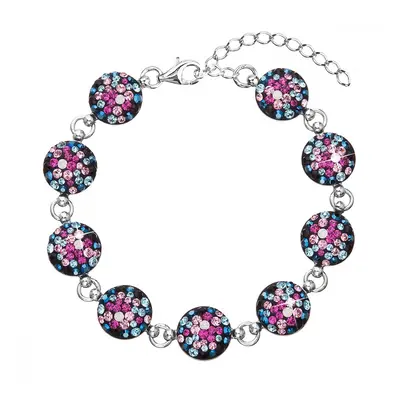 Stříbrný náramek se Swarovski krystaly mix barev 33048.4 Galaxy