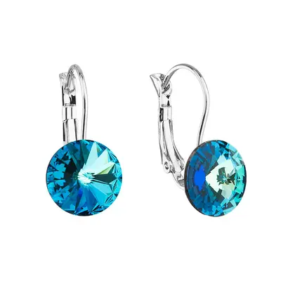 Náušnice Rivoli se Swarovski Elements tmavě modré Bermuda Blue mm