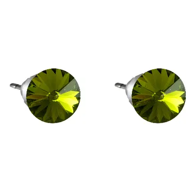 Náušnice tmavě zelené Rivoli se Swarovski Elements Olivine mm