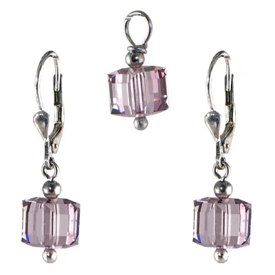 Souprava se Swarovski Elements kostky 39032.3 Light Amethyst