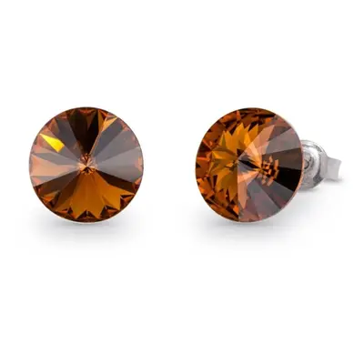 Náušnice Rivoli hnědé se Swarovski Elements Sweet Candy Studs K1122SS47ST Smoked Topaz mm