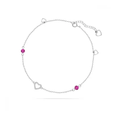 Řetízek na nohu růžový se Swarovski Elements Lilo BA210115000F Fuchsia