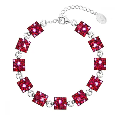 Stříbrný náramek se Swarovski krystaly červený 33047.3 Cherry