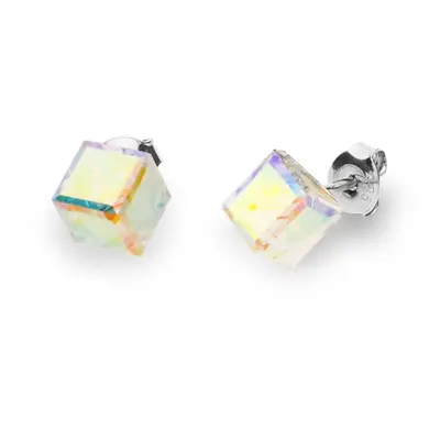 Náušnice se Swarovski Elements Medium Cube Studs K48416AB měnivá