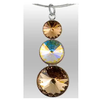 Náhrdelník Rivoli se Swarovski Elements s třemi kameny Light Topaz