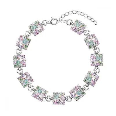 Stříbrný náramek se Swarovski krystaly mix barev 33047.3 Sakura