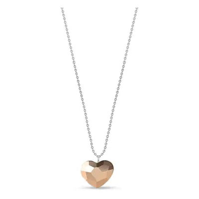 Náhrdelník srdce čirý se Swarovski Elements Heart N2808RG Rose Gold