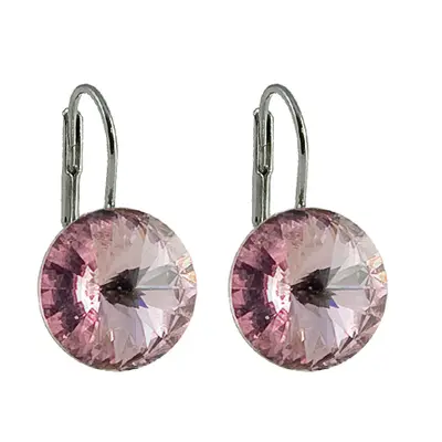 Náušnice Rivoli se Swarovski Elements Light Rose mm světle růžové