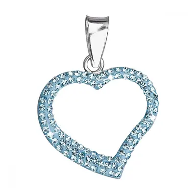 Stříbrný přívěsek s krystaly Swarovski modré srdce 34093.3 Aqua