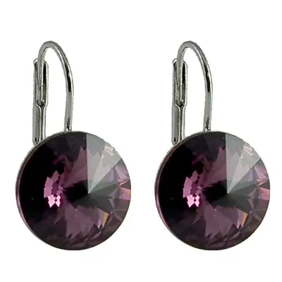 Náušnice Rivoli tmavě fialové se Swarovski Elements Amethyst mm