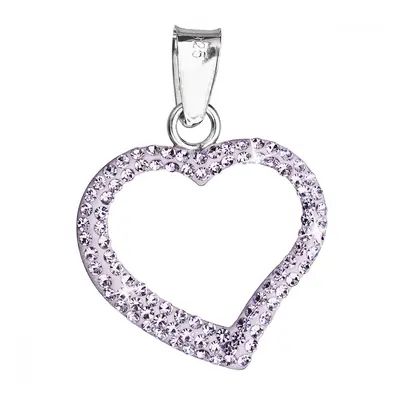 Stříbrný přívěsek s krystaly Swarovski fialové srdce 34093.3 Violet