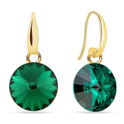 Náušnice se Swarovski Elements Candy gold KWG112212EM Emerald