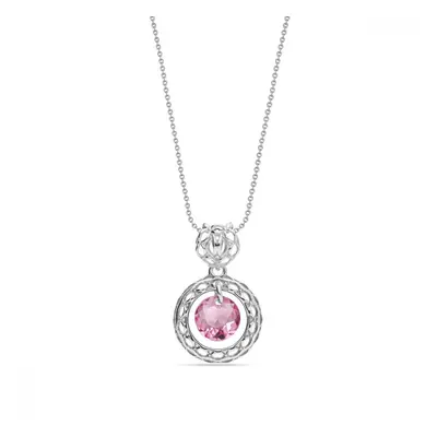 Náhrdelník růžový se Swarovski Elements Circle Ajour NA64308R Rose