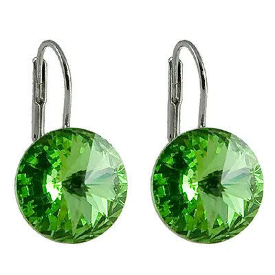 Náušnice zelené Rivoli se Swarovski Elements Peridot mm