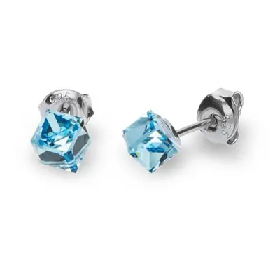 Náušnice se Swarovski Elements Small Cube Studs K48414AQ Aqua