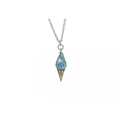 Ocelový náhrdelník zmrzlina s krystaly Swarovski Elements Aqua