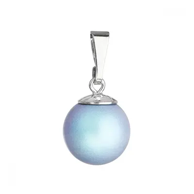 Stříbrný přívěšek s kulatou světle modrou matnou Swarovski perlou 34150.3 Light Blue