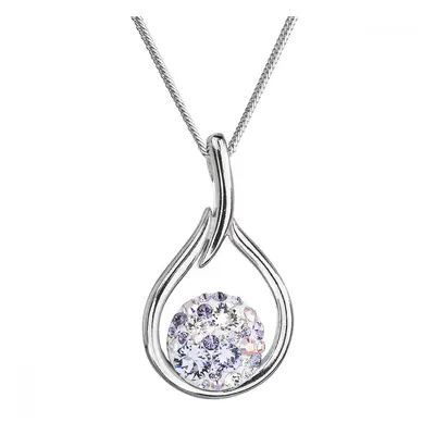 Stříbrný náhrdelník se Swarovski krystaly fialová kapka 32075.3 Violet