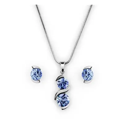 Souprava se Swarovski Elements vlnka modrá Light Sapphire