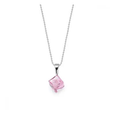 Náhrdelník se Swarovski Elements kostka Light Rose mm