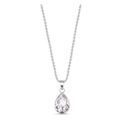 Stříbrný náhrdelník se Swarovski Elements čirá kapka Baroque N432010C Krystal