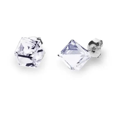 Náušnice kostka se Swarovski Elements Medium Cube Studs K48416C Krystal