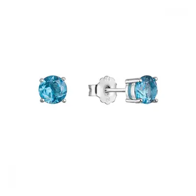 Stříbrné náušnice pecky s pravými minerálními kameny modré 11484.3 london topaz