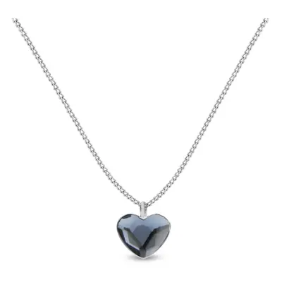 Náhrdelník modrý se Swarovski Elements Heart N28086DB Denim Blue