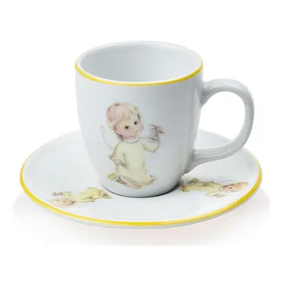 Porcelánový hrnek s podšálkem Harry na espresso žlutý anděl ml