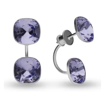 Náušnice Swarovski Elements tvaru čtverce Netta KF447010PL Provence Lavender