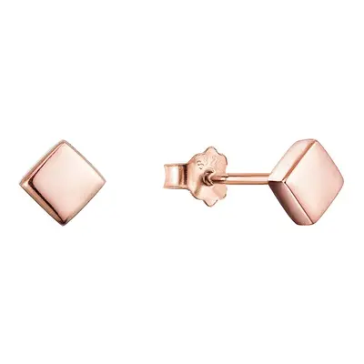 Pozlacené stříbrné náušnice čtverečky Rose Gold