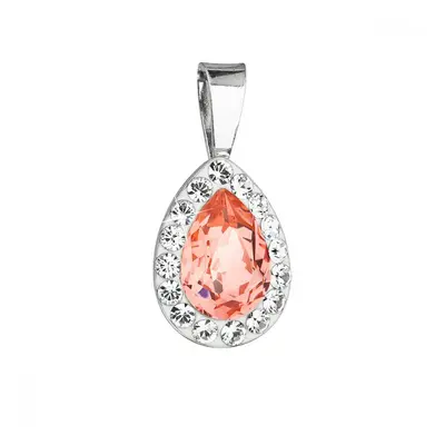 Stříbrný přívěsek s krystaly Swarovski oranžová slza 34252.3 Rose Peach