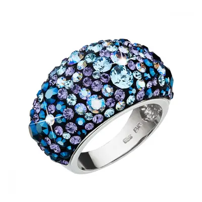 Stříbrný prsten s krystaly Swarovski modrý 35028.3 Blue Style