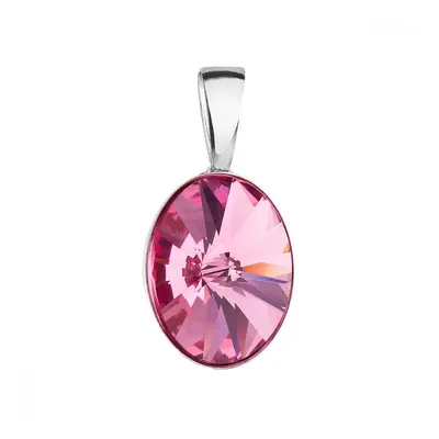 Stříbrný přívěsek s krystalem Swarovski růžový ovál 34245.3 Rose