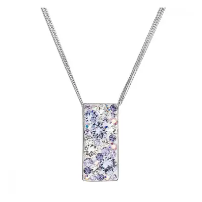 Stříbrný náhrdelník se Swarovski krystaly fialový obdélník 32074.3 Violet