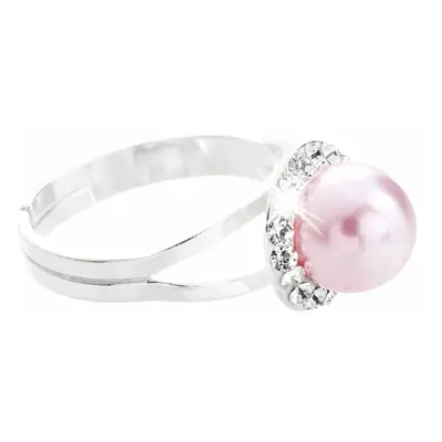 Stříbrný prsten se Swarovski Elements perla Rose