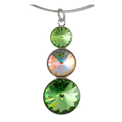 Náhrdelník Rivoli se Swarovski Elements s třemi kameny Peridot