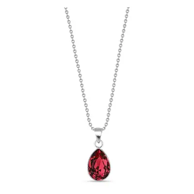 Stříbrný náhrdelník se Swarovski Elements červená kapka Baroque N432010SC Scarlet