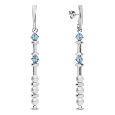 Stříbrné náušnice modré se Swarovski Elements Clematis K58105328WAQ Aqua