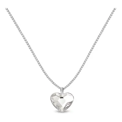 Náhrdelník čirý se Swarovski Elements Heart N28086C Krystal