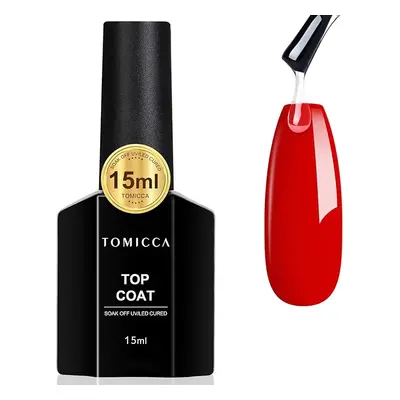 TOMICCA Gel Top Coat číry gélový vrchný lak, vysoko lesklý 15ml