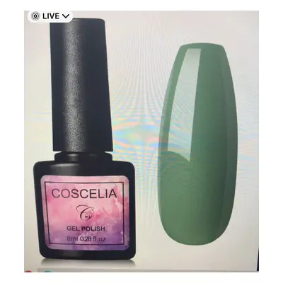 COSCELIA Namáčecí UV gel na nehty zelený 1x8ml +1x8ml Top Coat