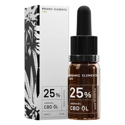 ORGANIC ELEMENTS CBD Oil 25%, 10ml (Produkt je bez krabičky)