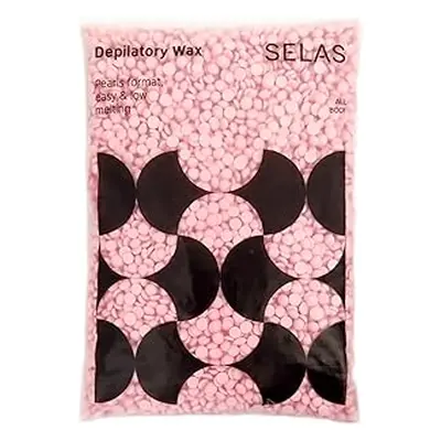 SELAS SELAS- Depilační vosk v perlách barva pink, 800g