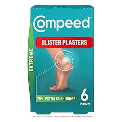 Compeed Extreme náplasti na puchýře, 6 hydrokoloidních náplastí, ošetření nohou