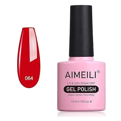 AIMEILI červený gelový lak na nehty - Pillar Box Red (064) 10ml