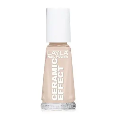 Layla Nail Polish, lak na nehty Ceramic Effect, odstín 002 White peach, 10 ml