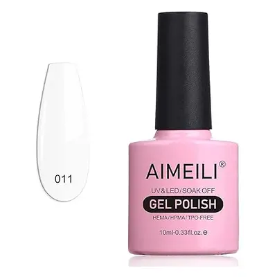 AIMEILI Soak Off UV LED bílý gelový lak na nehty White (011) 10ml